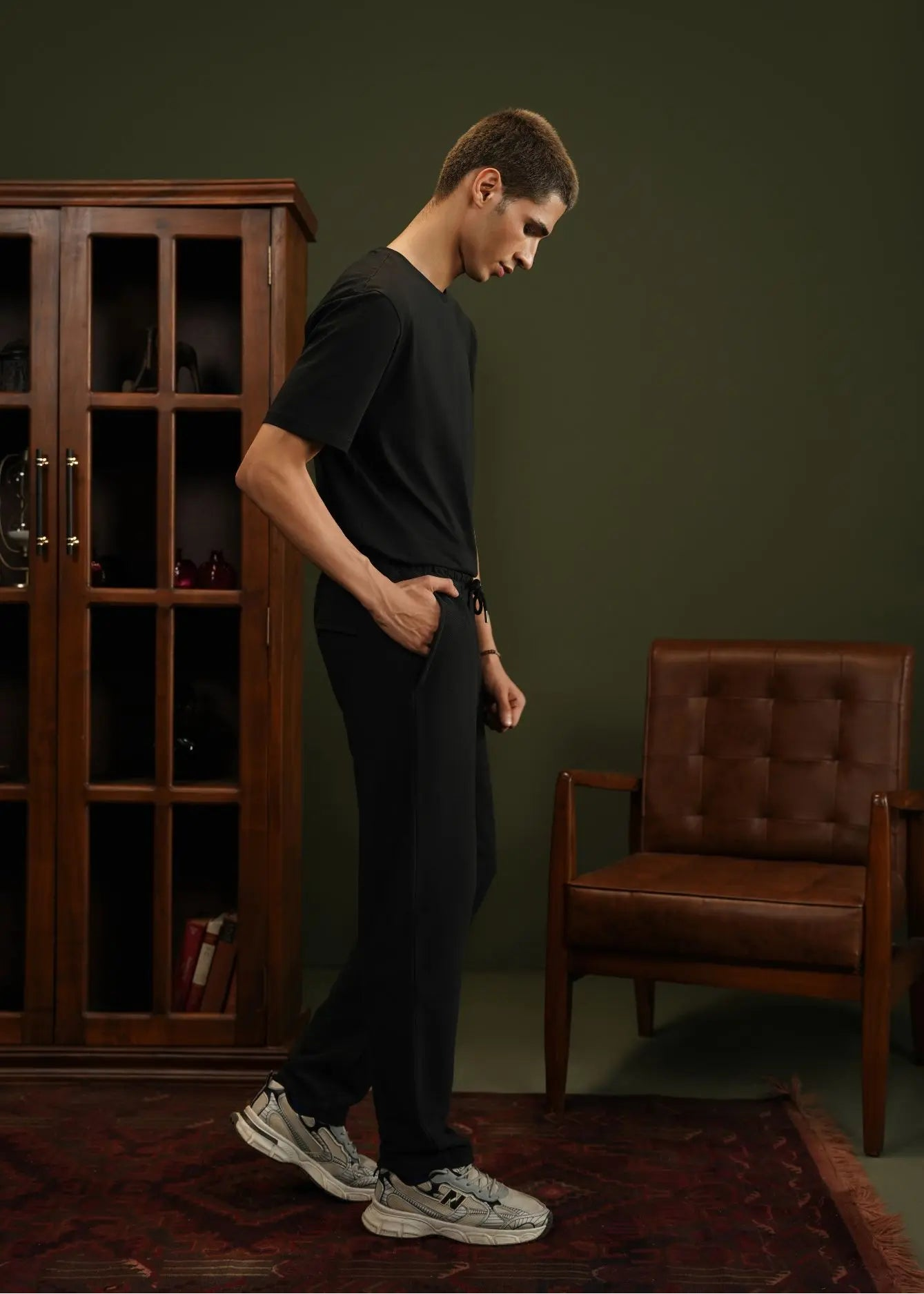 PULL ON TROUSER KNITTED BLACK - GTS-B4282