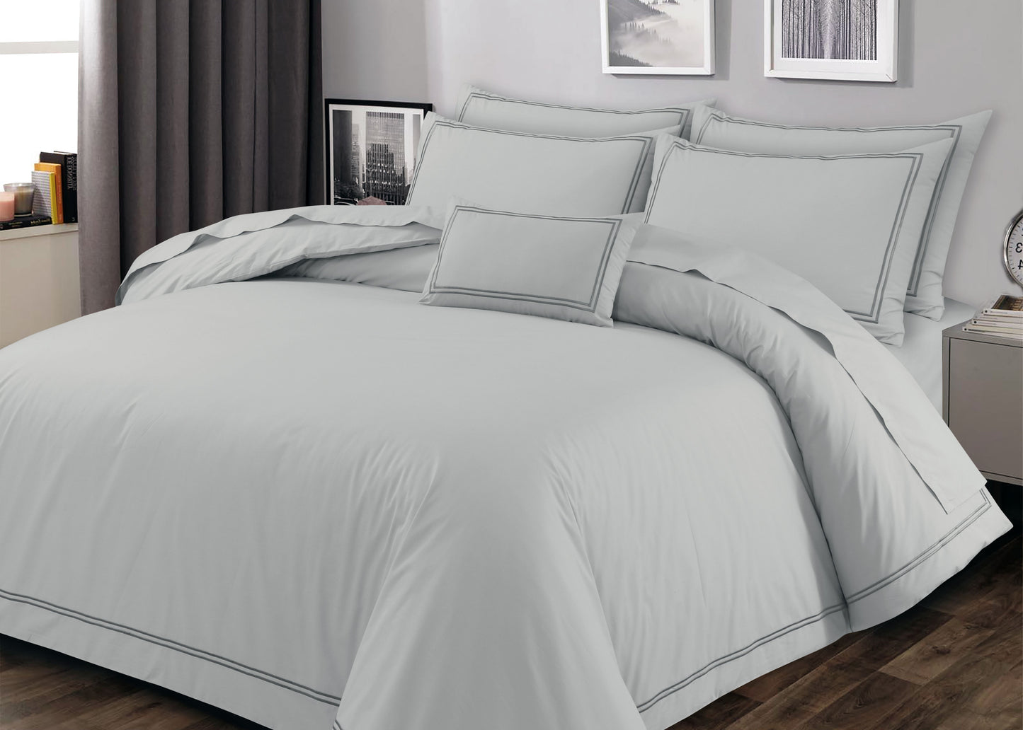 7 PCS DUVET COVER SET ASH