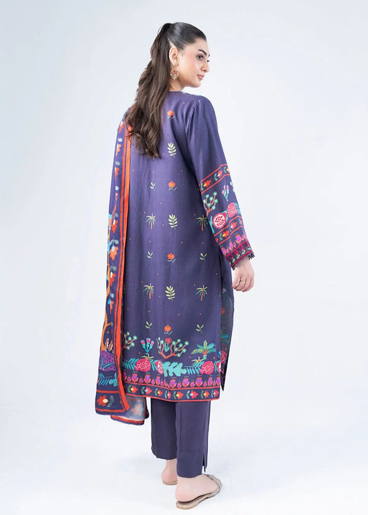 3 PCS SUIT PURPLE PRINTED - LDS-7111