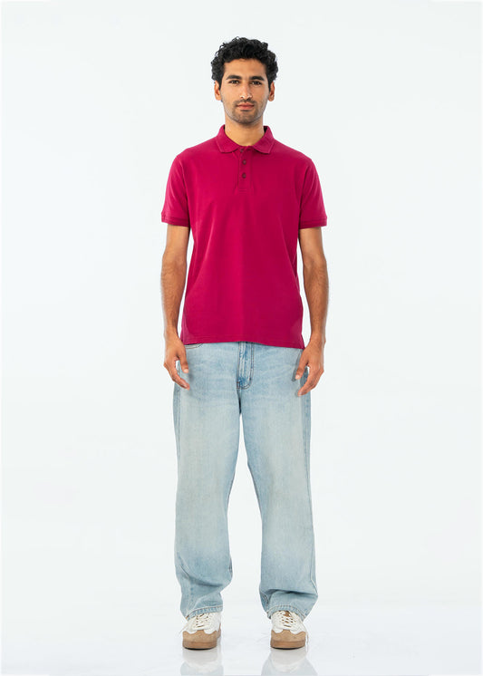 POLO SHIRT COTTON PIQUE MAGENTA - GTS-B4335