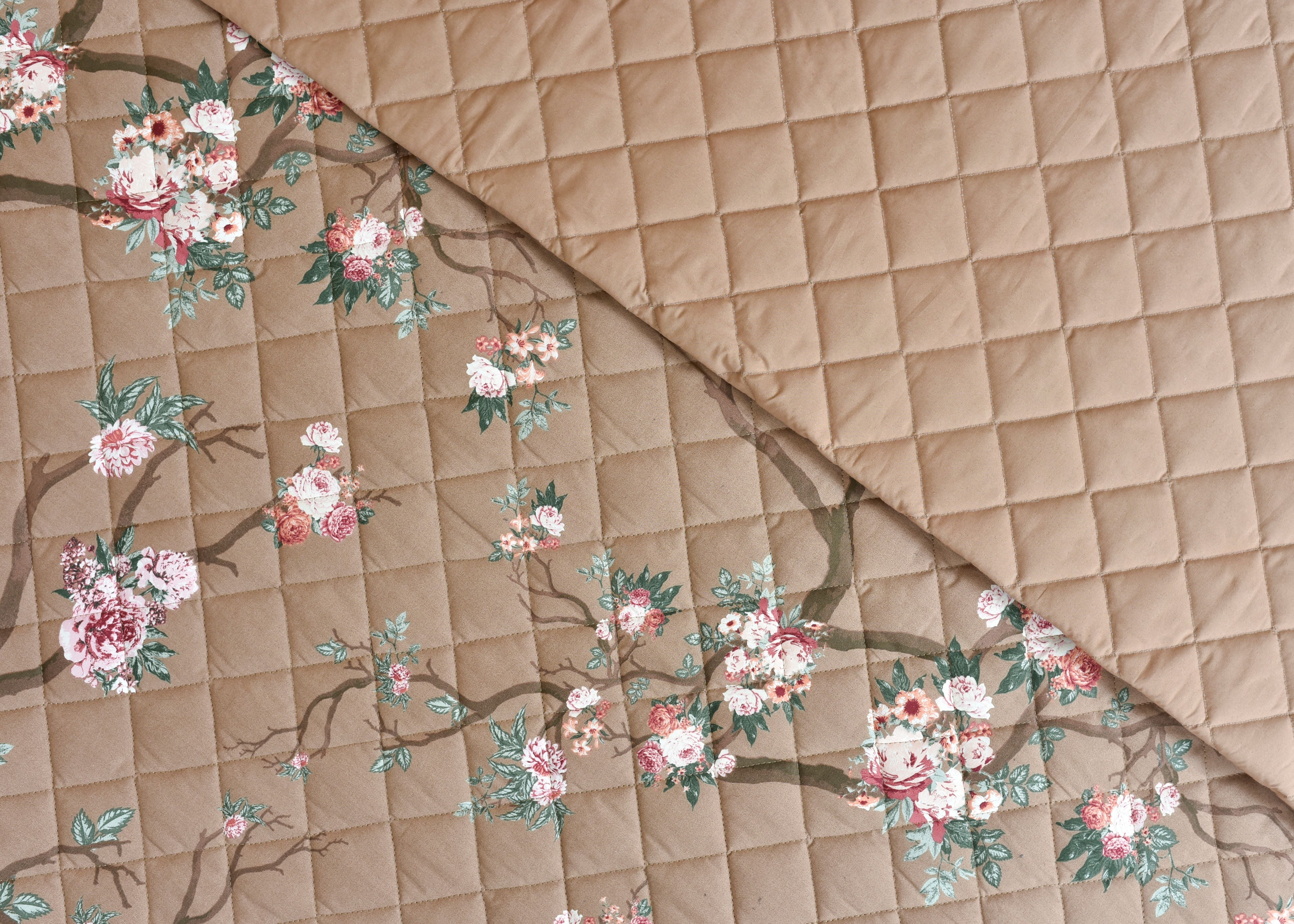 3 Pcs Bed Spread Set Coffee | ChenOne Home Textile