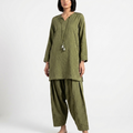 LDS-7207 CO-ORD SET OLIVE GREEN
