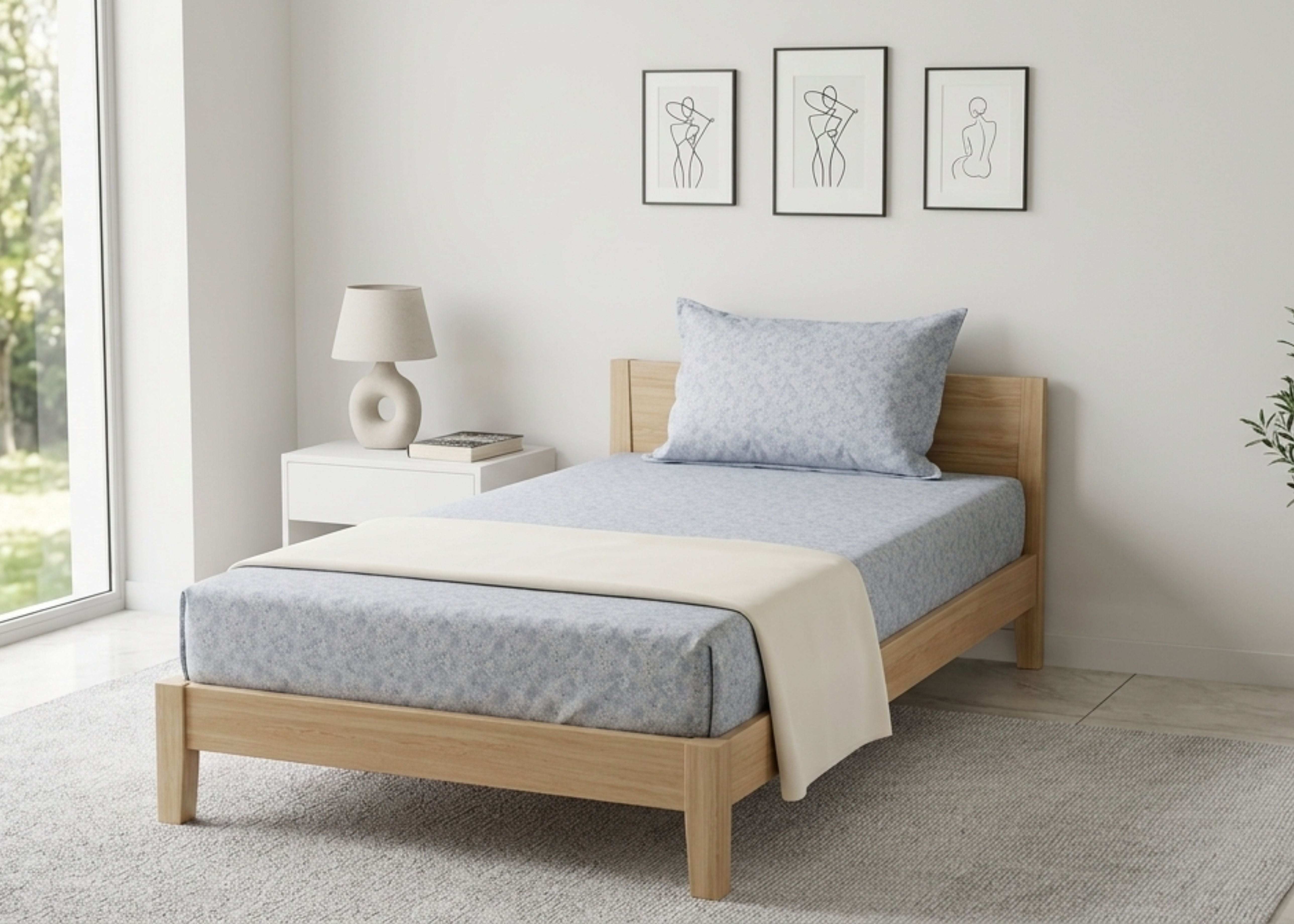 Cotton Bed Sheet Set Single D2 | ChenOne Home Textile