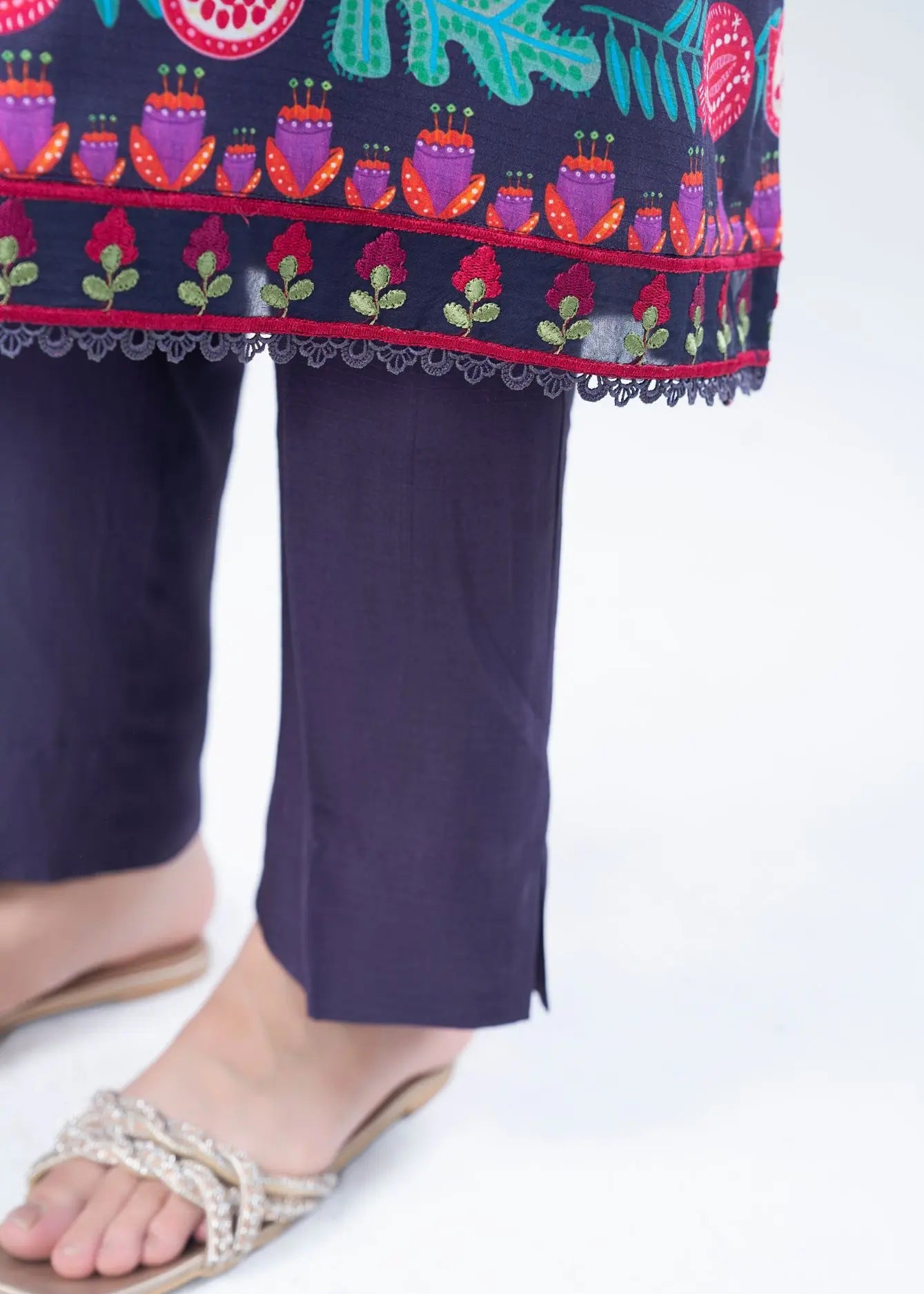 3 PCS SUIT PURPLE PRINTED - LDS-7111