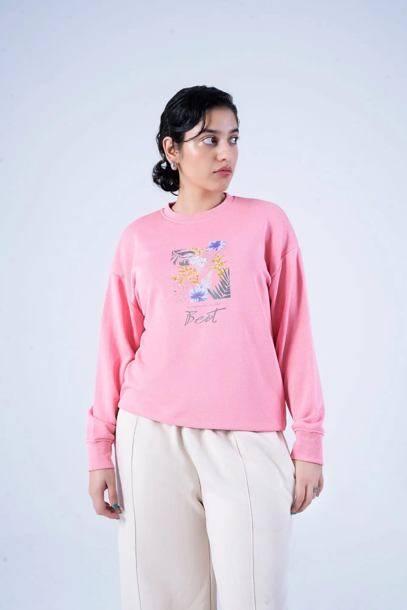 SWEAT SHIRT KNITTED PINK - LDS-A1783