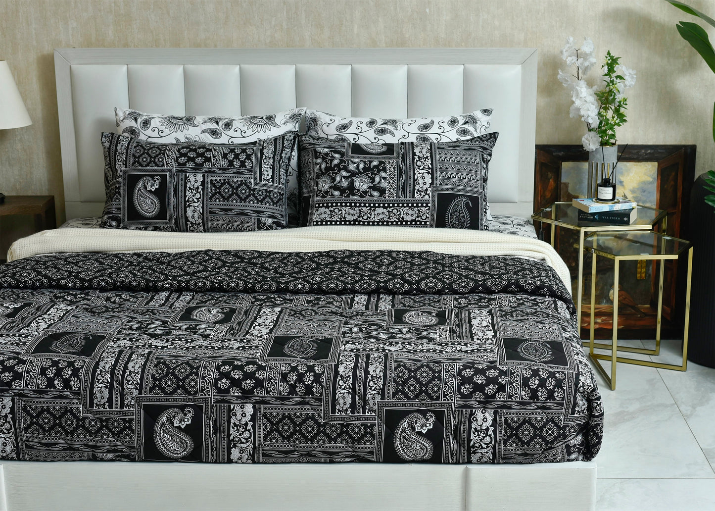 3 PCS BED SPREAD DOUBLE BLOCK PRINT-26-SL