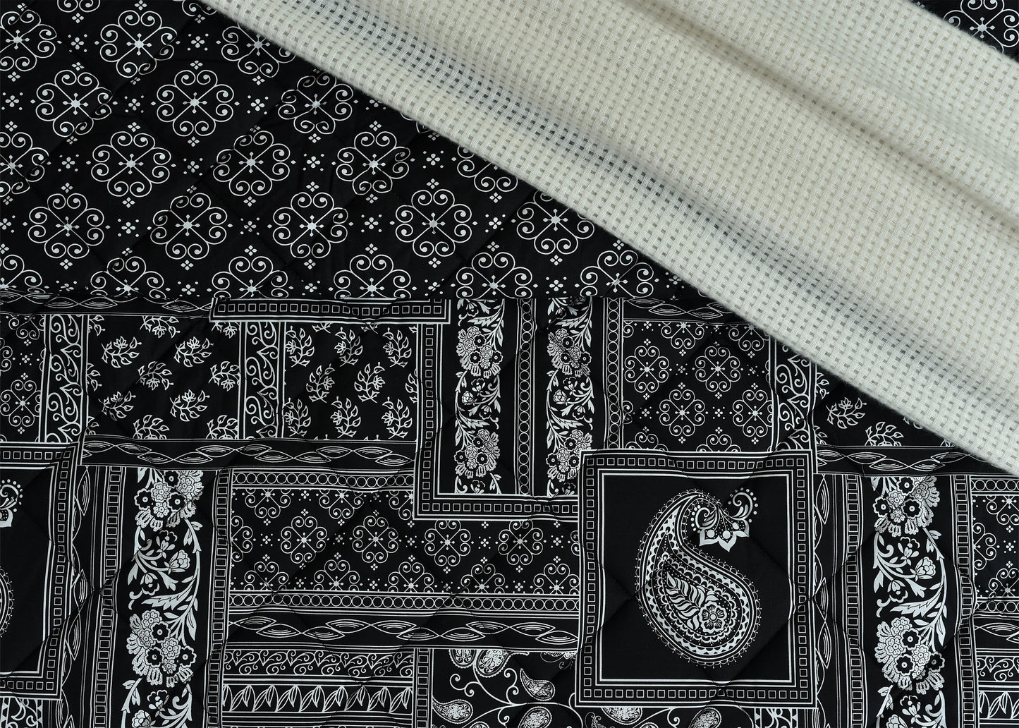 3 PCS BED SPREAD DOUBLE BLOCK PRINT-26-SL