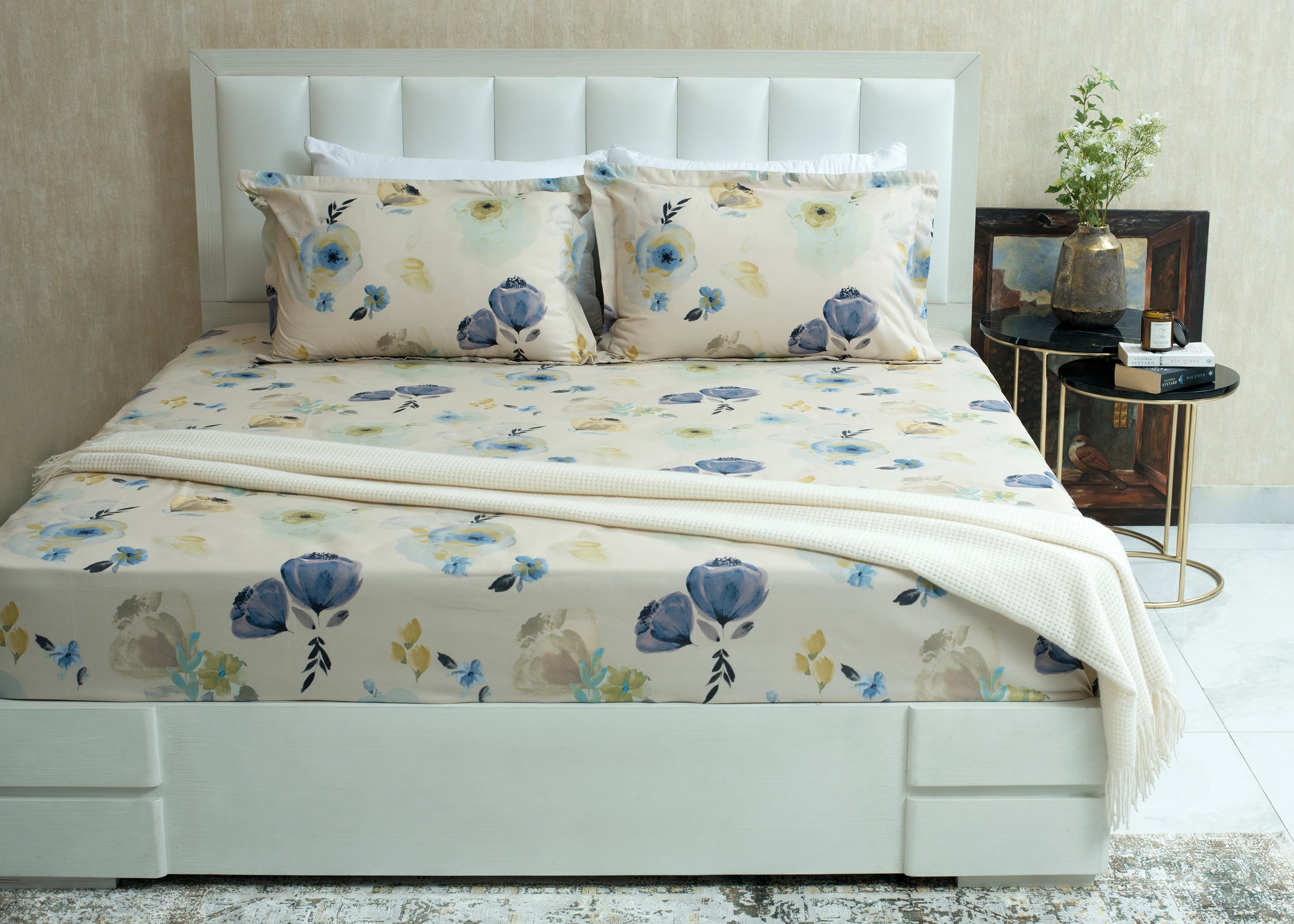 Bed Sheet Main Version Blue Garden | ChenOne Home Textile