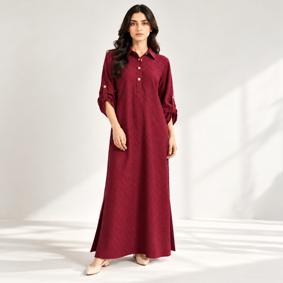 Women's Long Dress Maroon