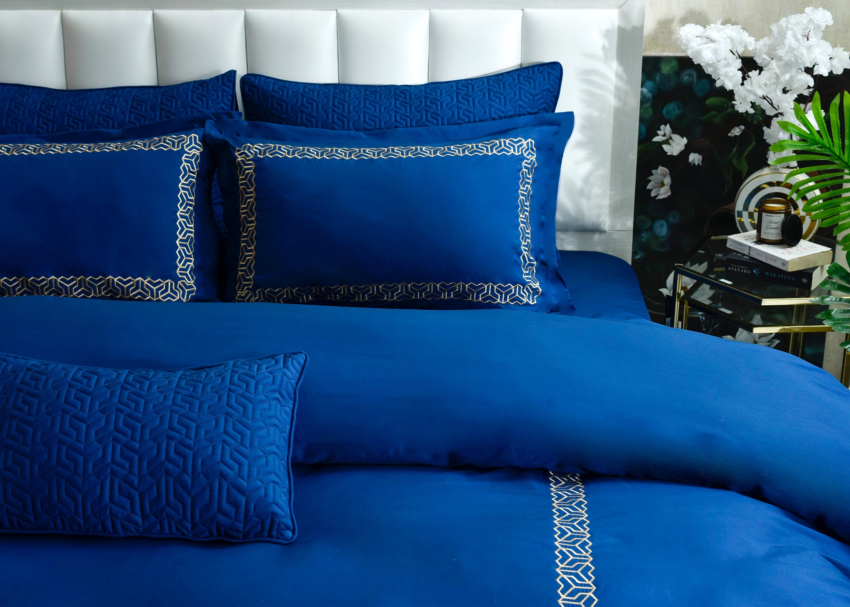 7 Pcs Duvet Cover Set Cobalt (WP-Sl) | ChenOne Home Textile