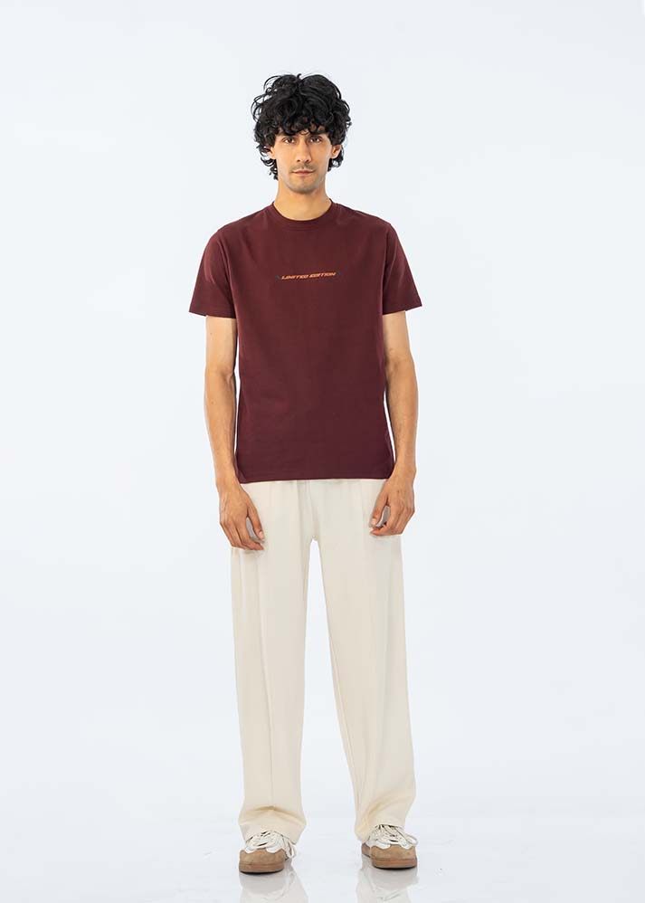 T-Shirt Maroon - Men's Summer Western Wear (GTS-B4348) | ChenOne