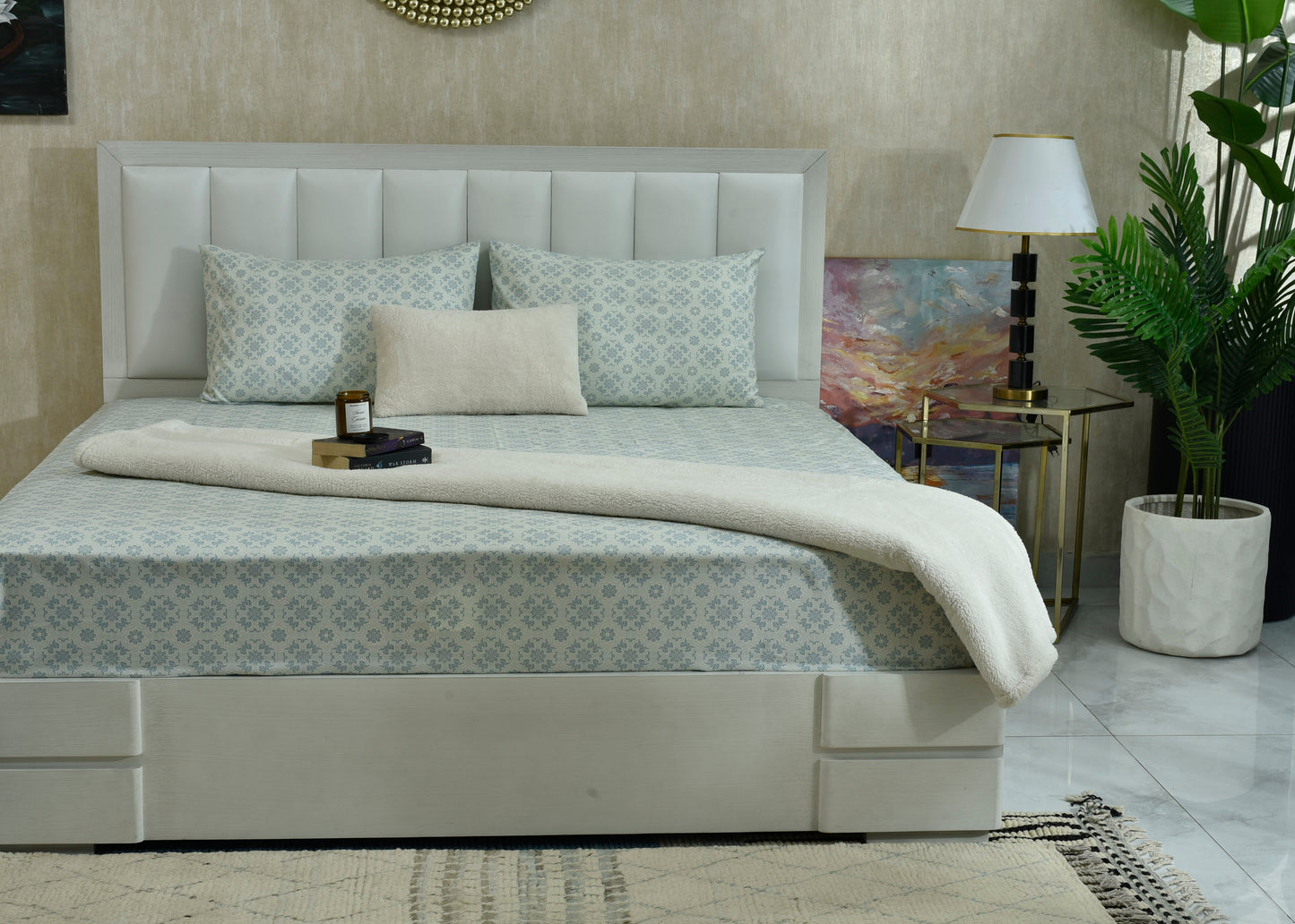 BED SHEET SHEET VERSION ICE BLUE-25N