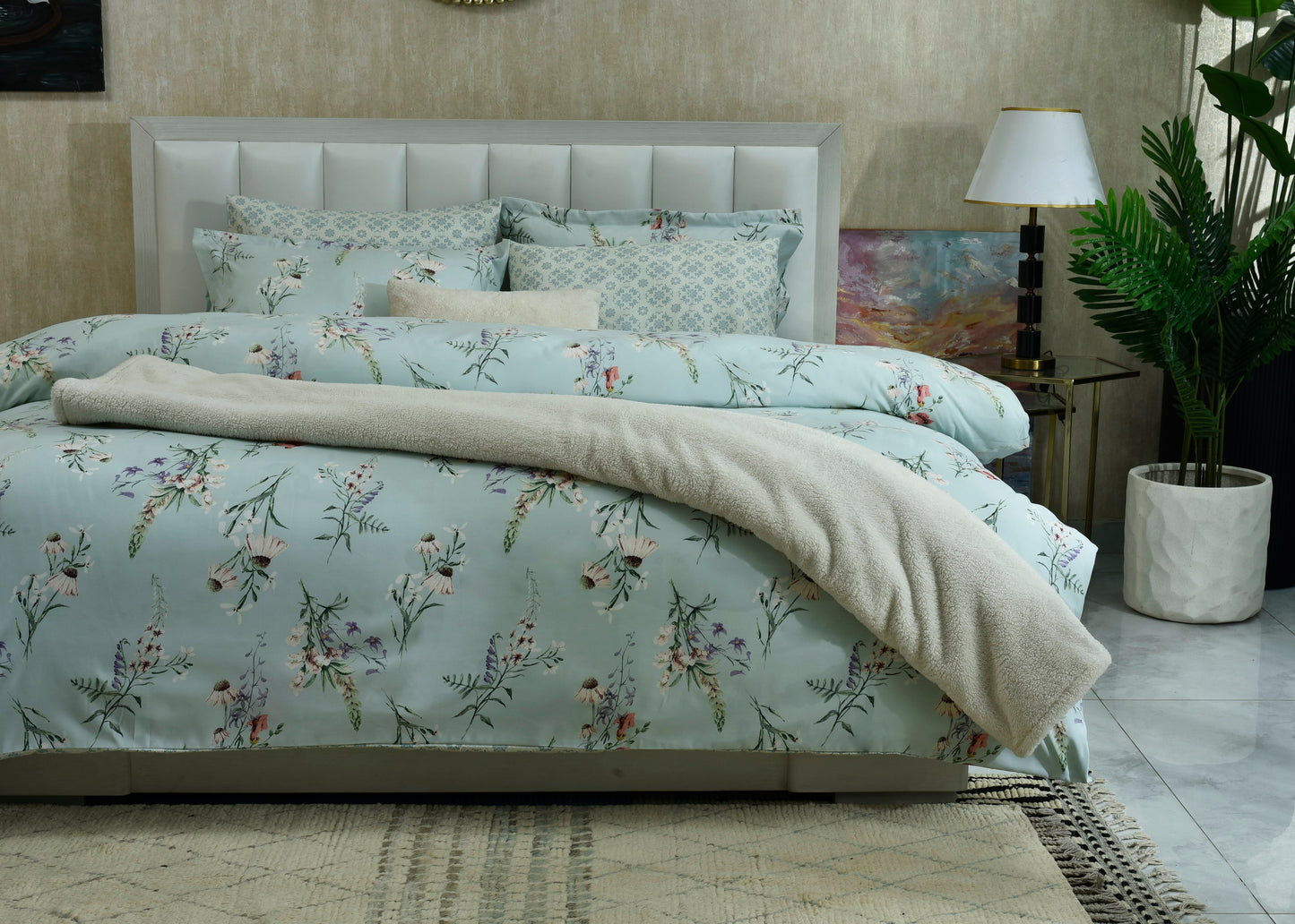 6 PCS COMFORTER SET ICE BLUE-25N