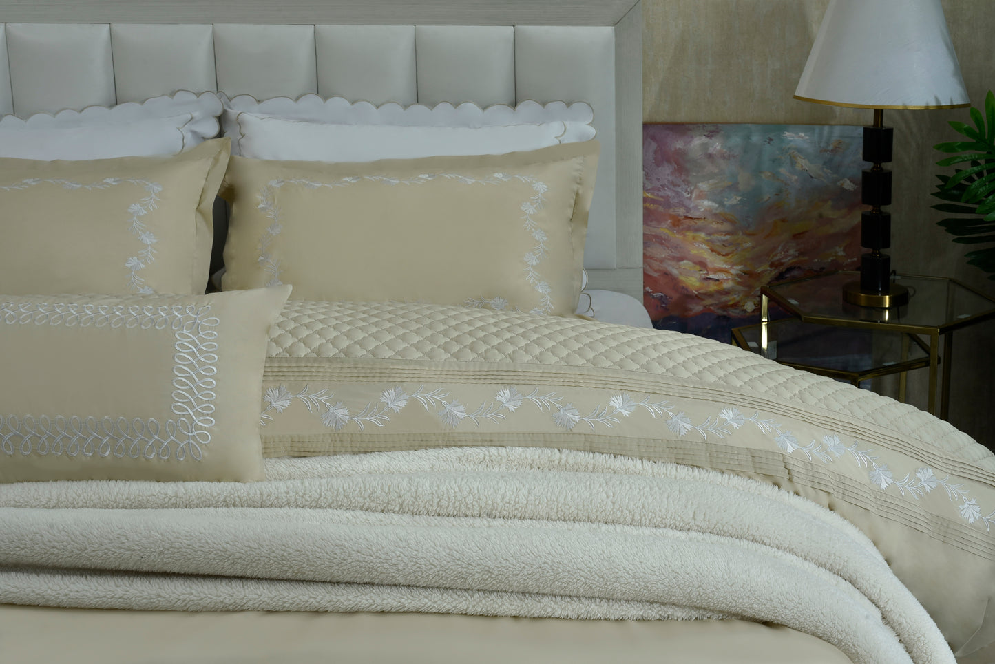 7 PCS DUVET COVER SET KING BEACH SAND