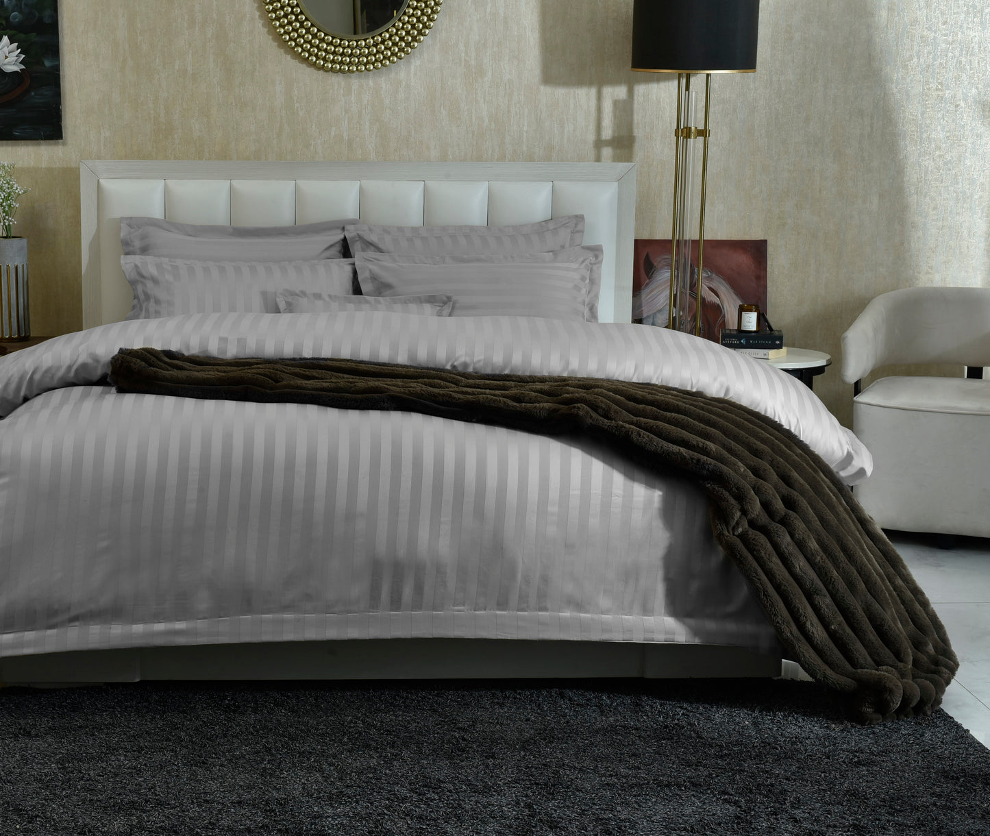7 PCS DUVET COVER SET GREY DREAMY-25WP