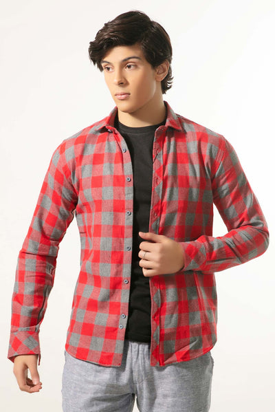 GTS-6320 SHIRT CASUAL RED CHECK