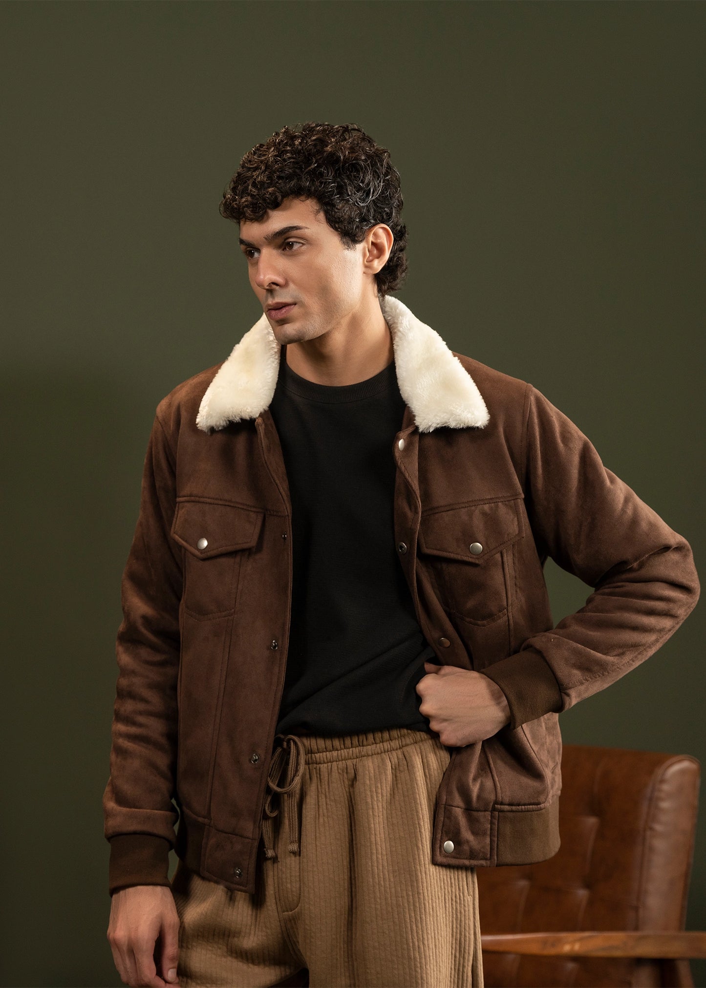 SUEDE JACKET BROWN - GTS-6384