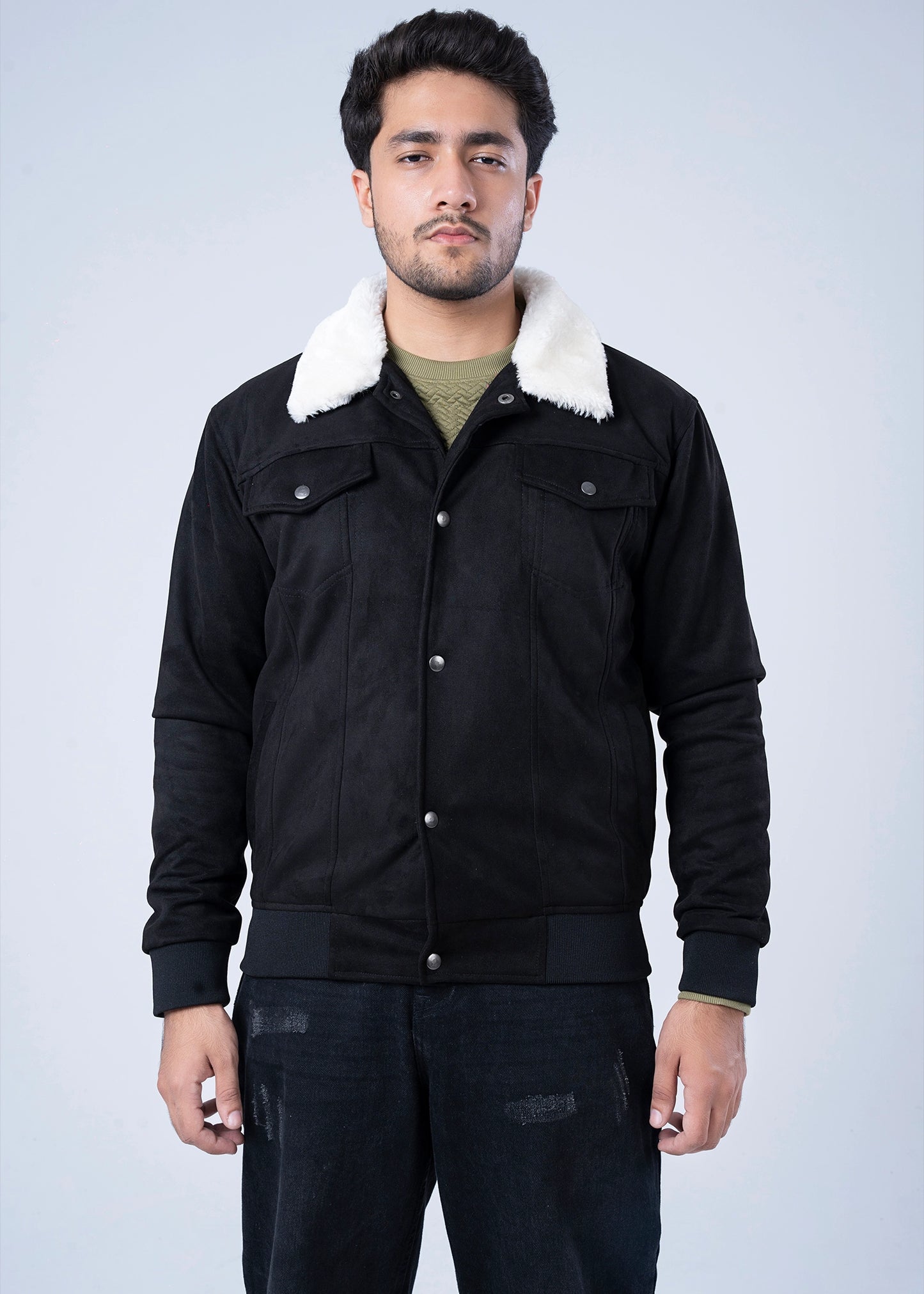 SUEDE JACKET BLACK - GTS-6384