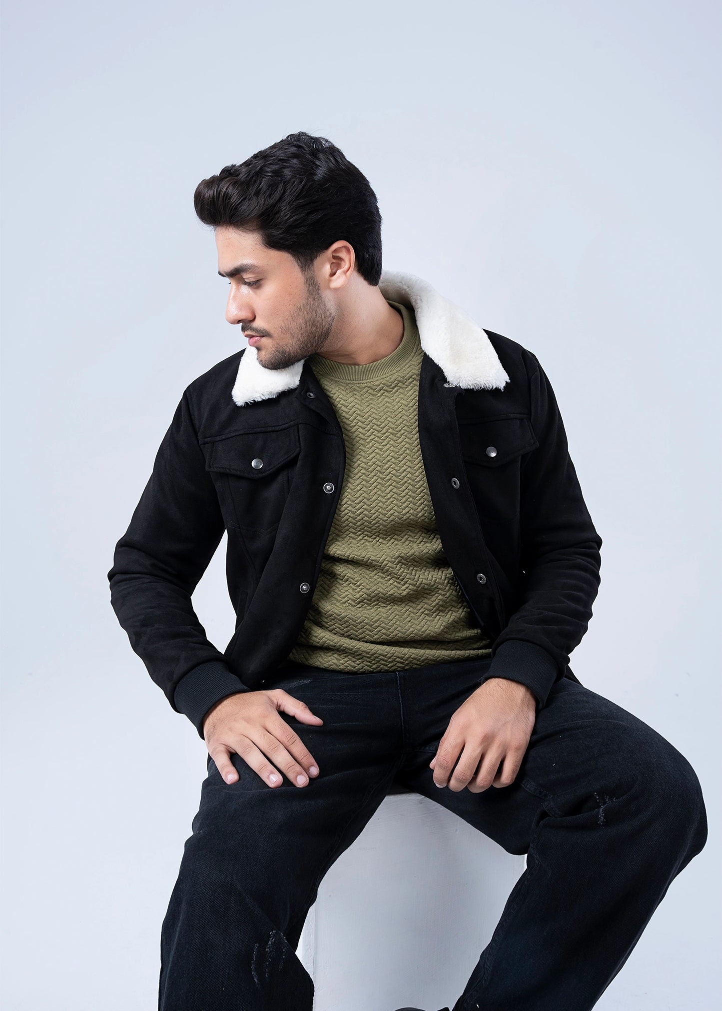 SUEDE JACKET BLACK - GTS-6384