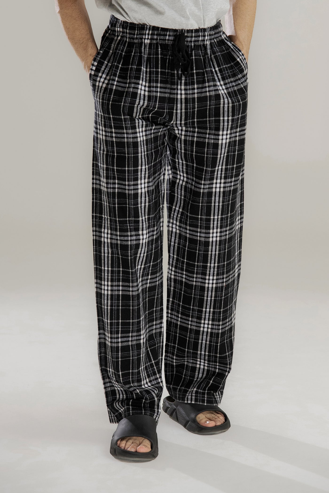 Picture of GTS-6415 PULL ON TROUSER BLACK CHECK - Chenone Official - Online Shopping