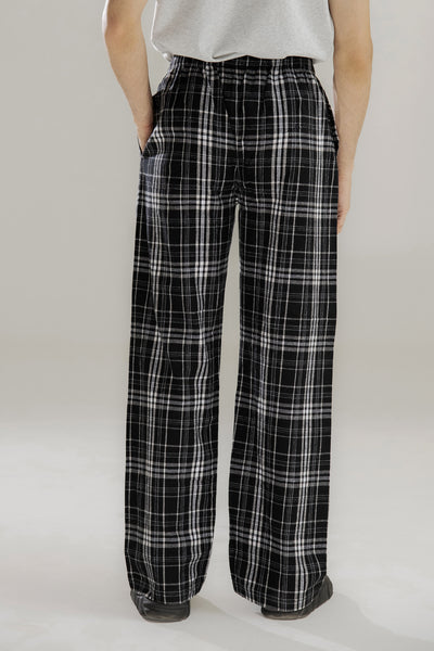 Picture of GTS-6415 PULL ON TROUSER BLACK CHECK - Chenone Official - Online Shopping