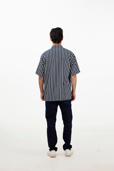 Picture of GTS-6435 SHIRT CASUAL H/SLV BLACK STRIPE - Chenone Official - Online Shopping