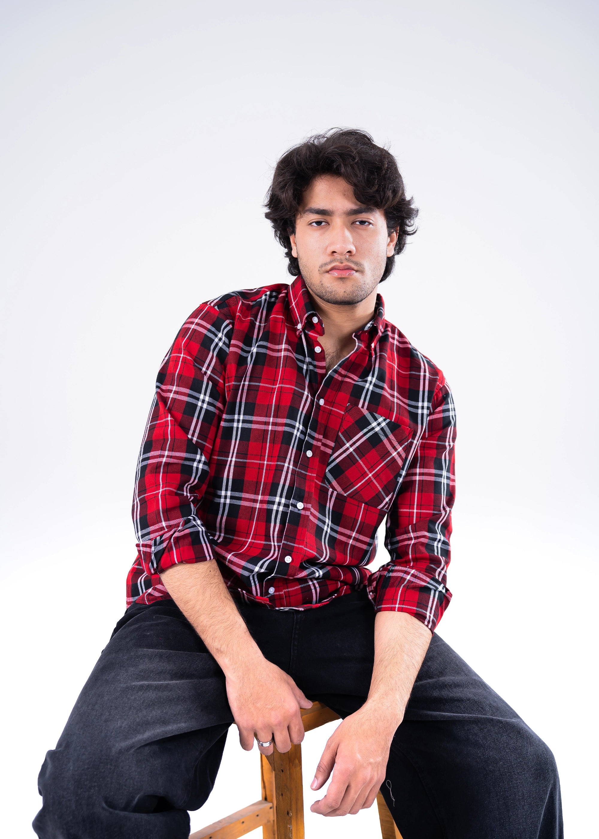 CASUAL SHIRT RED CHECK GTS-6467