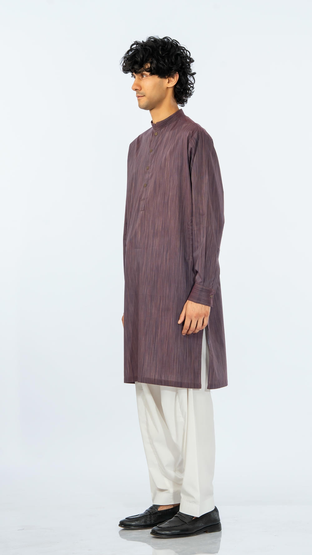 SINGLE KURTA COTTON YARD DYED BURGUNDY GTS-6552