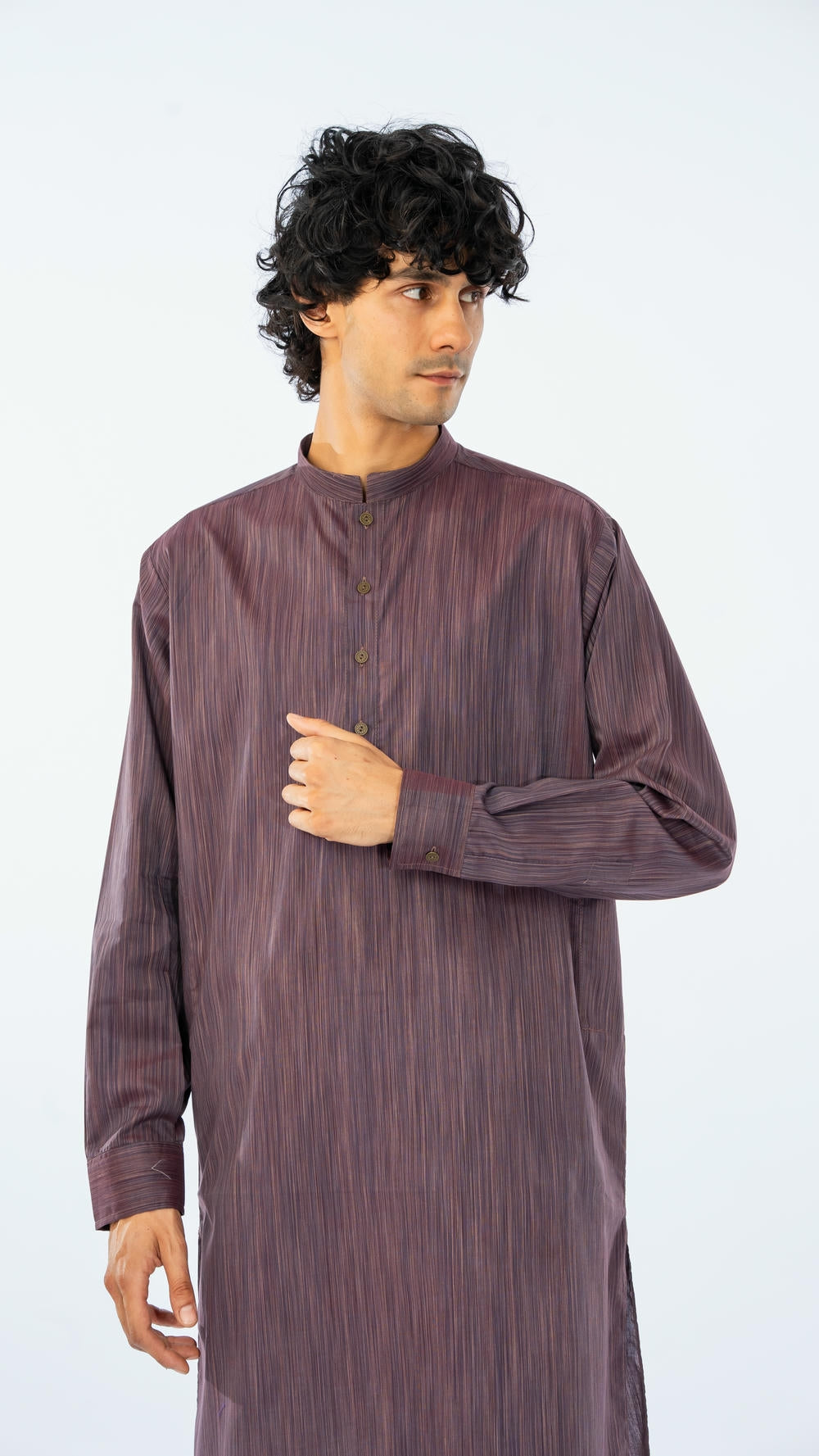 SINGLE KURTA COTTON YARD DYED BURGUNDY GTS-6552