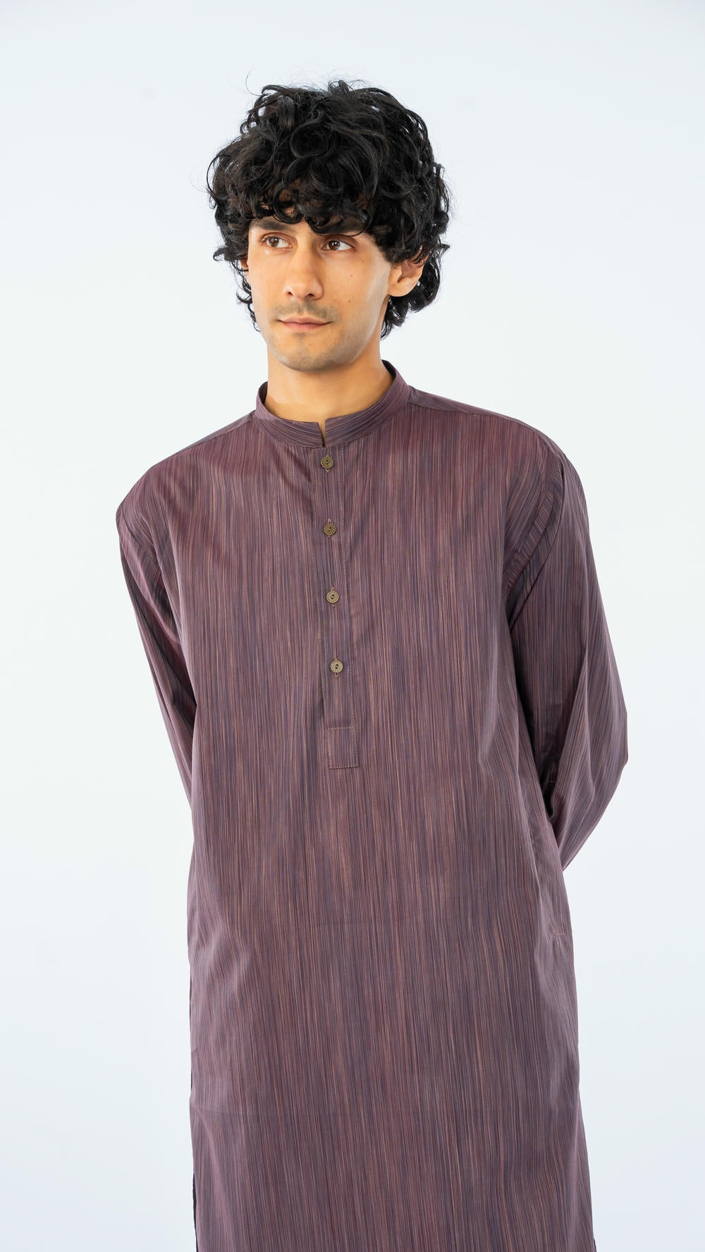 SINGLE KURTA COTTON YARD DYED BURGUNDY GTS-6552