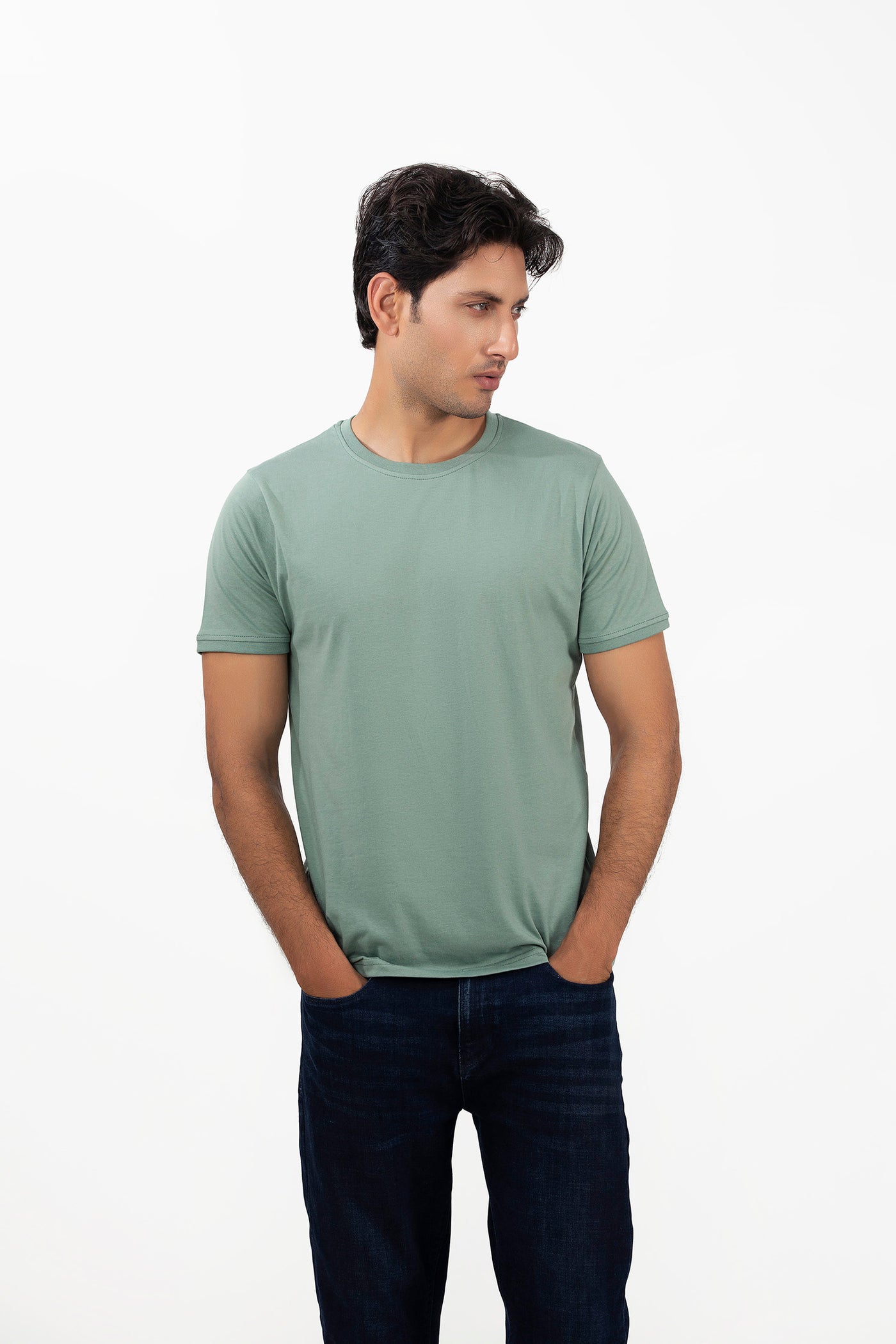 Picture of GTS-B4202 ROUND NECK T-SHIRT GREEN - Chenone Official - Online Shopping