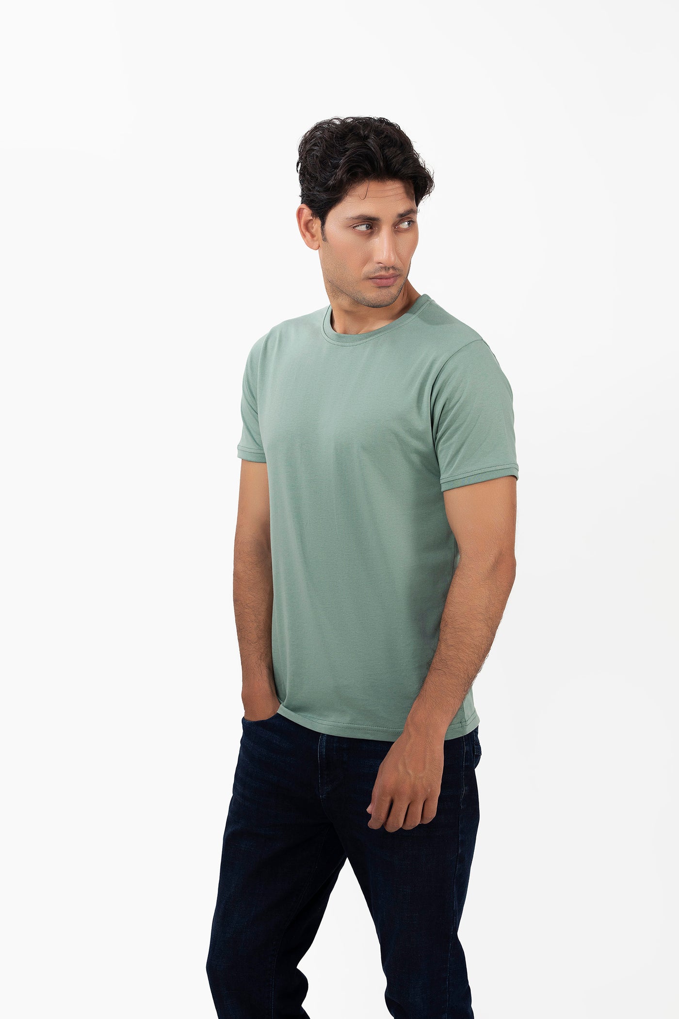 Picture of GTS-B4202 ROUND NECK T-SHIRT GREEN - Chenone Official - Online Shopping