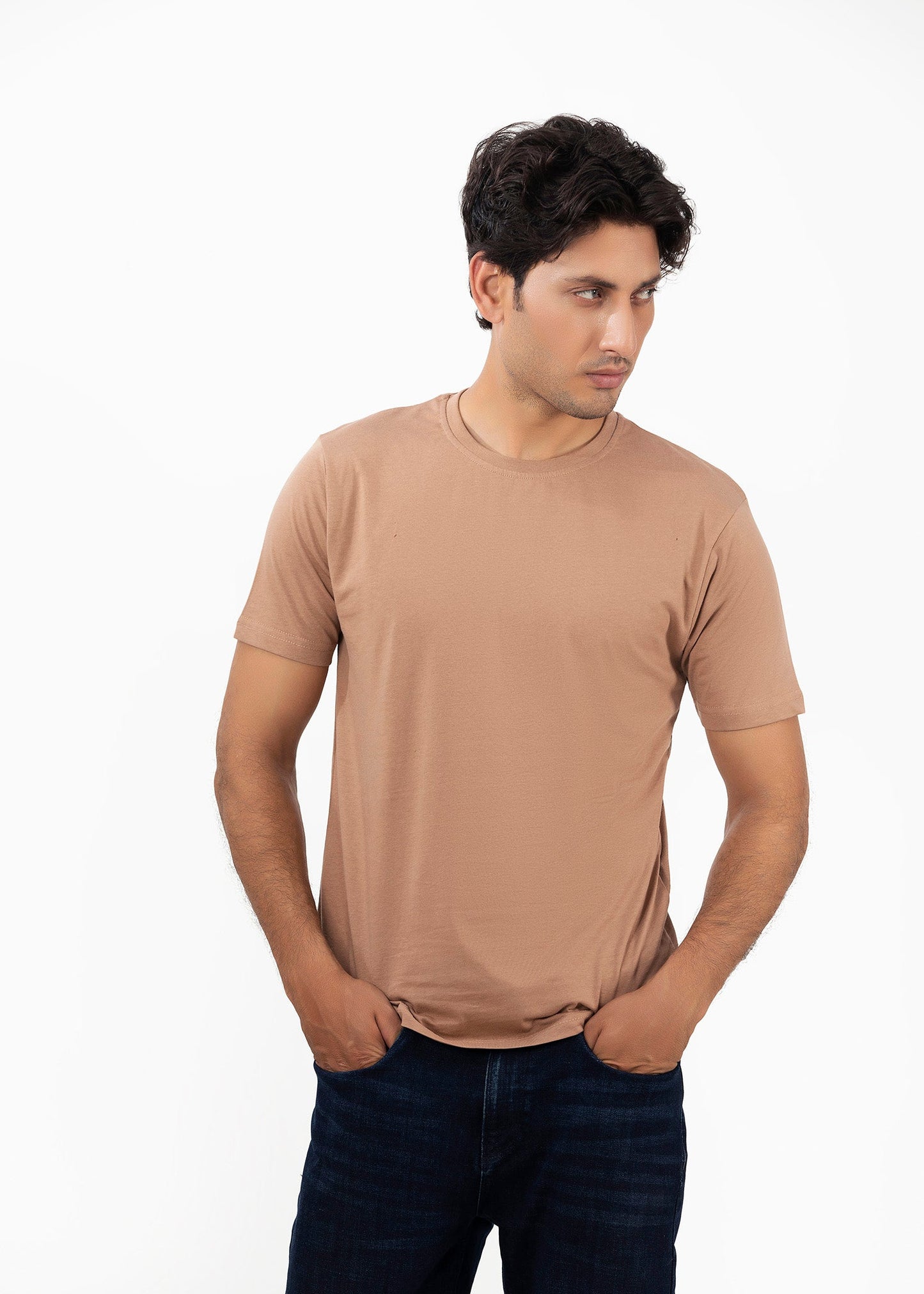 Picture of GTS-B4202 ROUND NECK T-SHIRT L/BROWN - Chenone Official - Online Shopping
