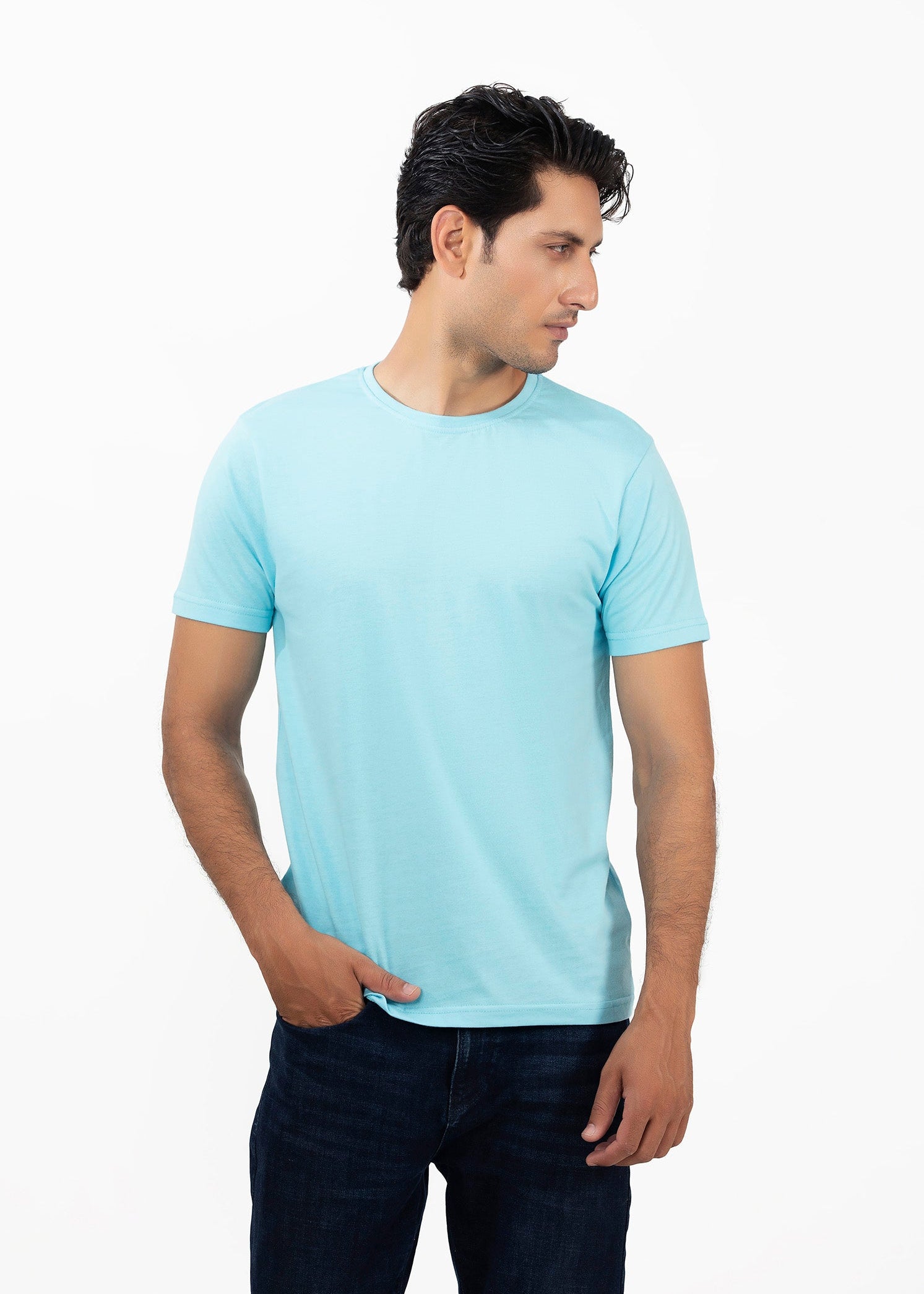 Picture of GTS-B4206 ROUND NECK T-SHIRT SKY - Chenone Official - Online Shopping