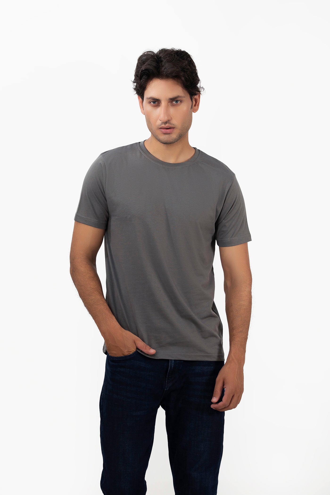 Picture of GTS-B4209 ROUND NECK T-SHIRT GREY - Chenone Official - Online Shopping