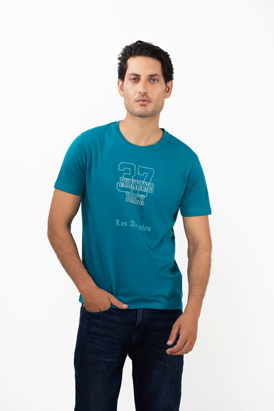 Picture of GTS-B4211 T-SHIRT H/SLV TEAL - Chenone Official - Online Shopping