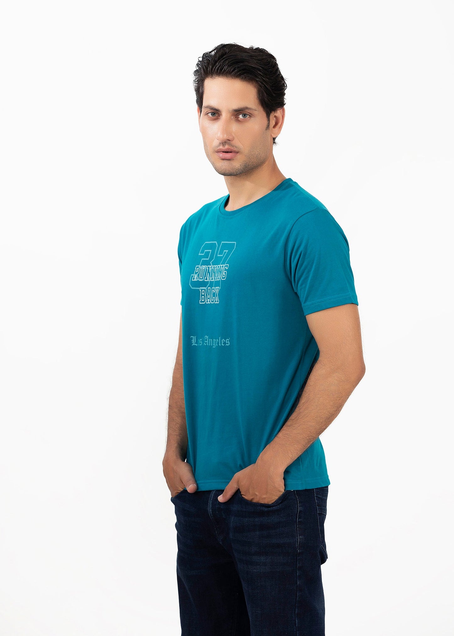 Picture of GTS-B4211 T-SHIRT H/SLV TEAL - Chenone Official - Online Shopping