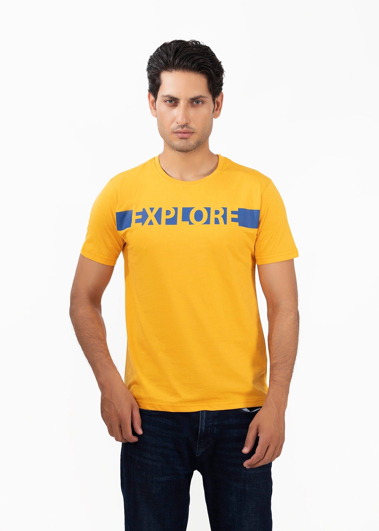 Picture of GTS-B4212 T-SHIRT H/SLV MUSTARD - Chenone Official - Online Shopping