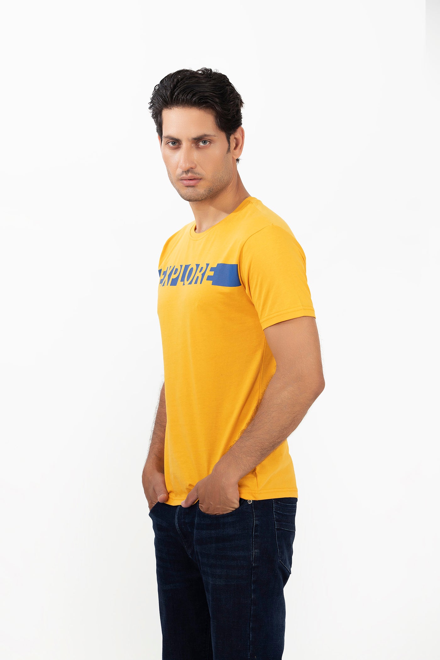Picture of GTS-B4212 T-SHIRT H/SLV MUSTARD - Chenone Official - Online Shopping