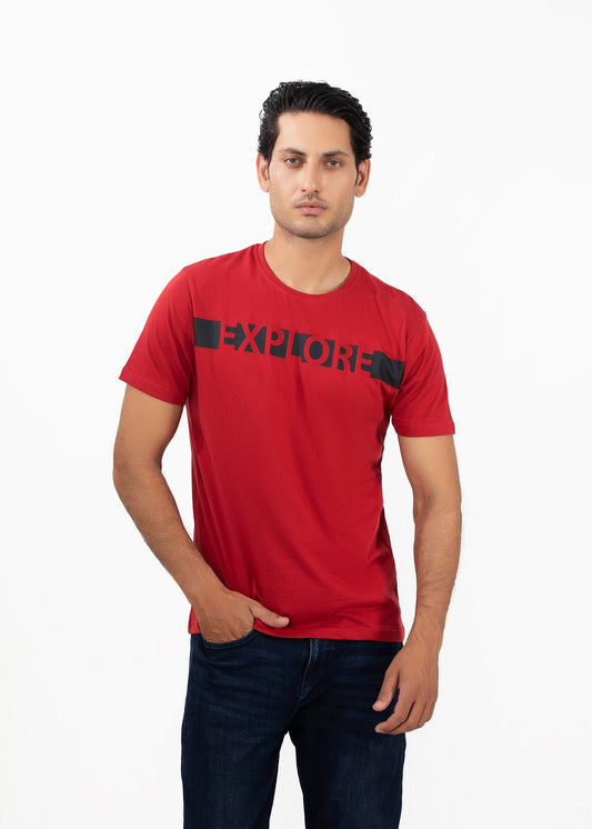 Picture of GTS-B4212 T-SHIRT H/SLV RED - Chenone Official - Online Shopping