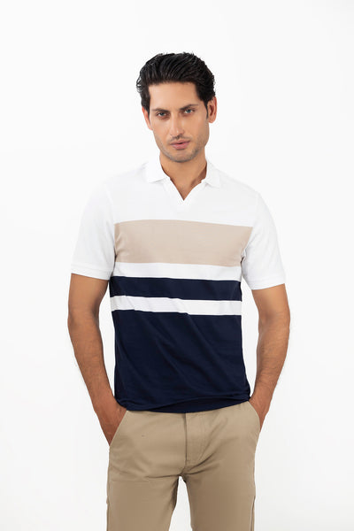 Picture of GTS-B4227 POLO SHIRT H/SLV BLUE STRIPE - Chenone Official - Online Shopping
