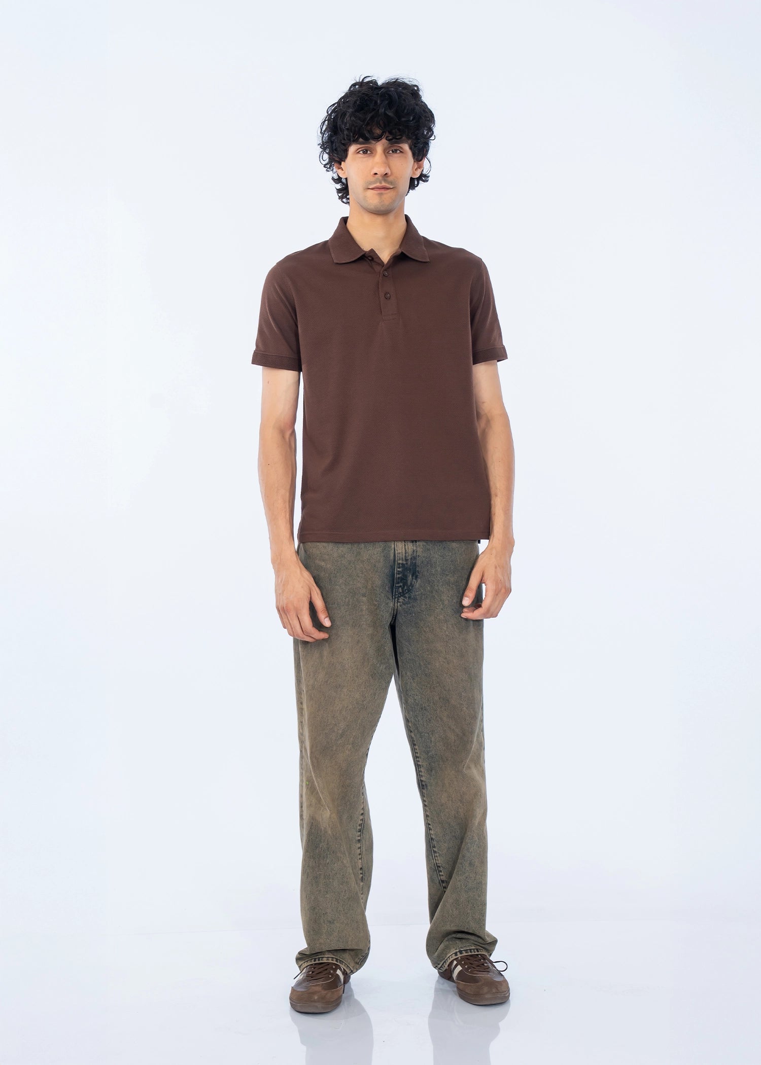 POLO SHIRTPOP CORN PIQUE BROWN - GTS-B4332