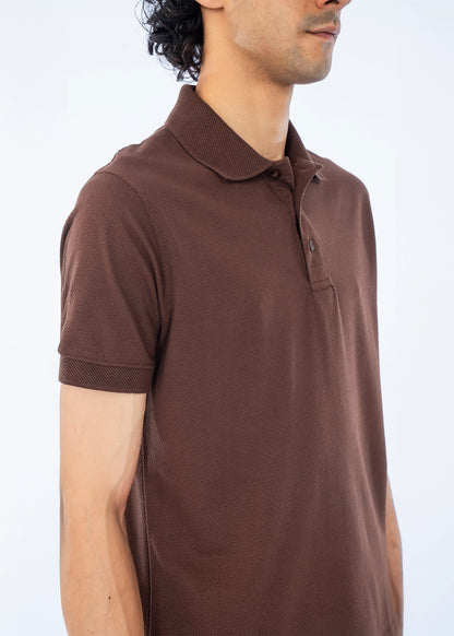 POLO SHIRTPOP CORN PIQUE BROWN - GTS-B4332