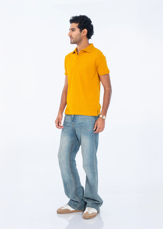 POLO SHIRT POPCORN PIQUE MUSTARD - GTS-B4332