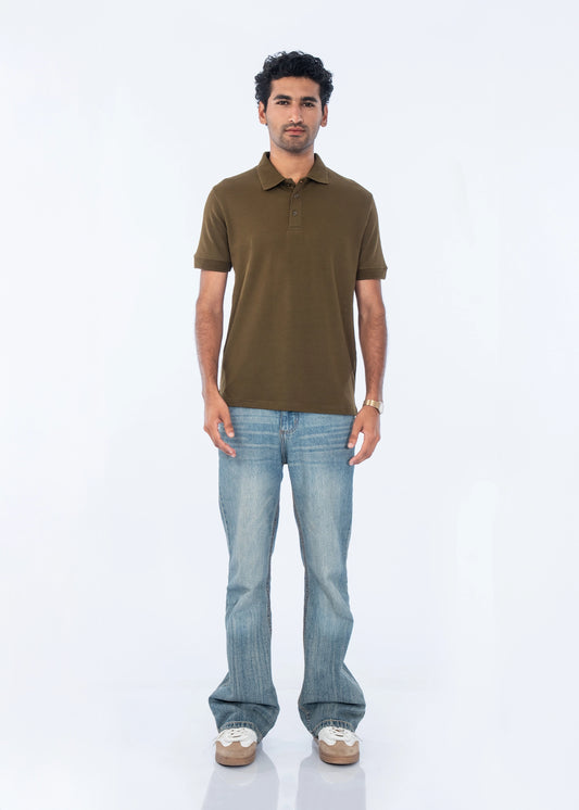 POLO SHIRTPOP CORN PIQUE OLIVE GREEN - GTS-B4332
