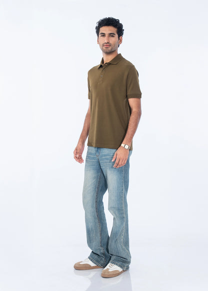 POLO SHIRTPOP CORN PIQUE OLIVE GREEN - GTS-B4332