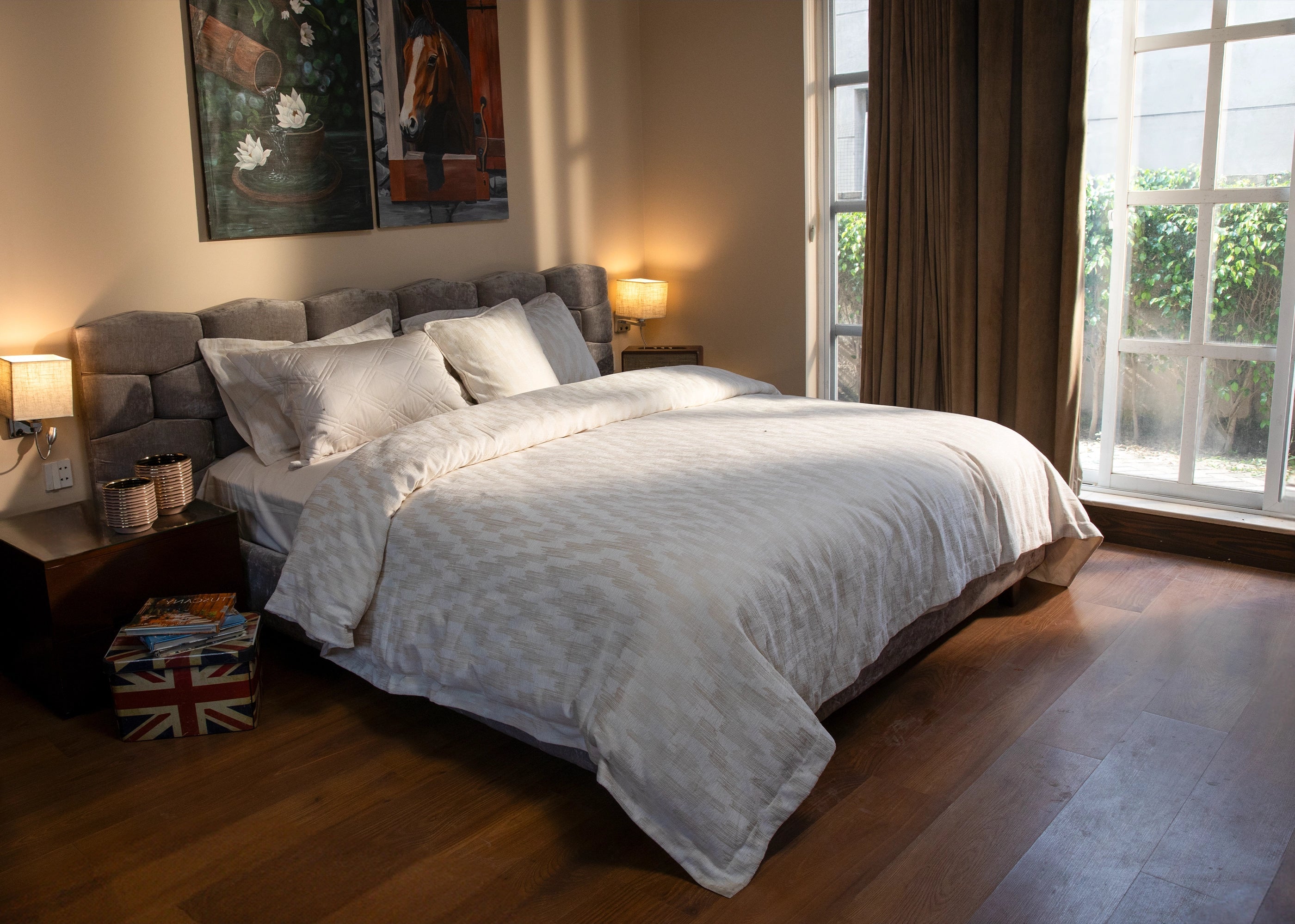 8 Pcs Duvet Cover Set Grandios Beige | ChenOne Home Textile