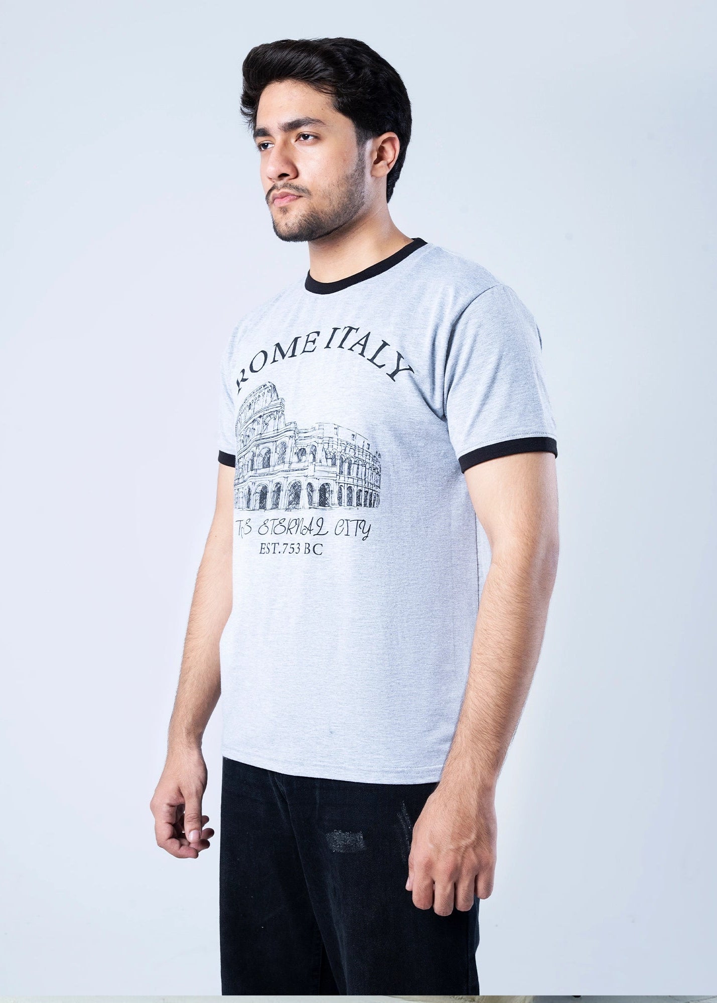 T-SHIRT GREY MELANGE -GTS-B4313