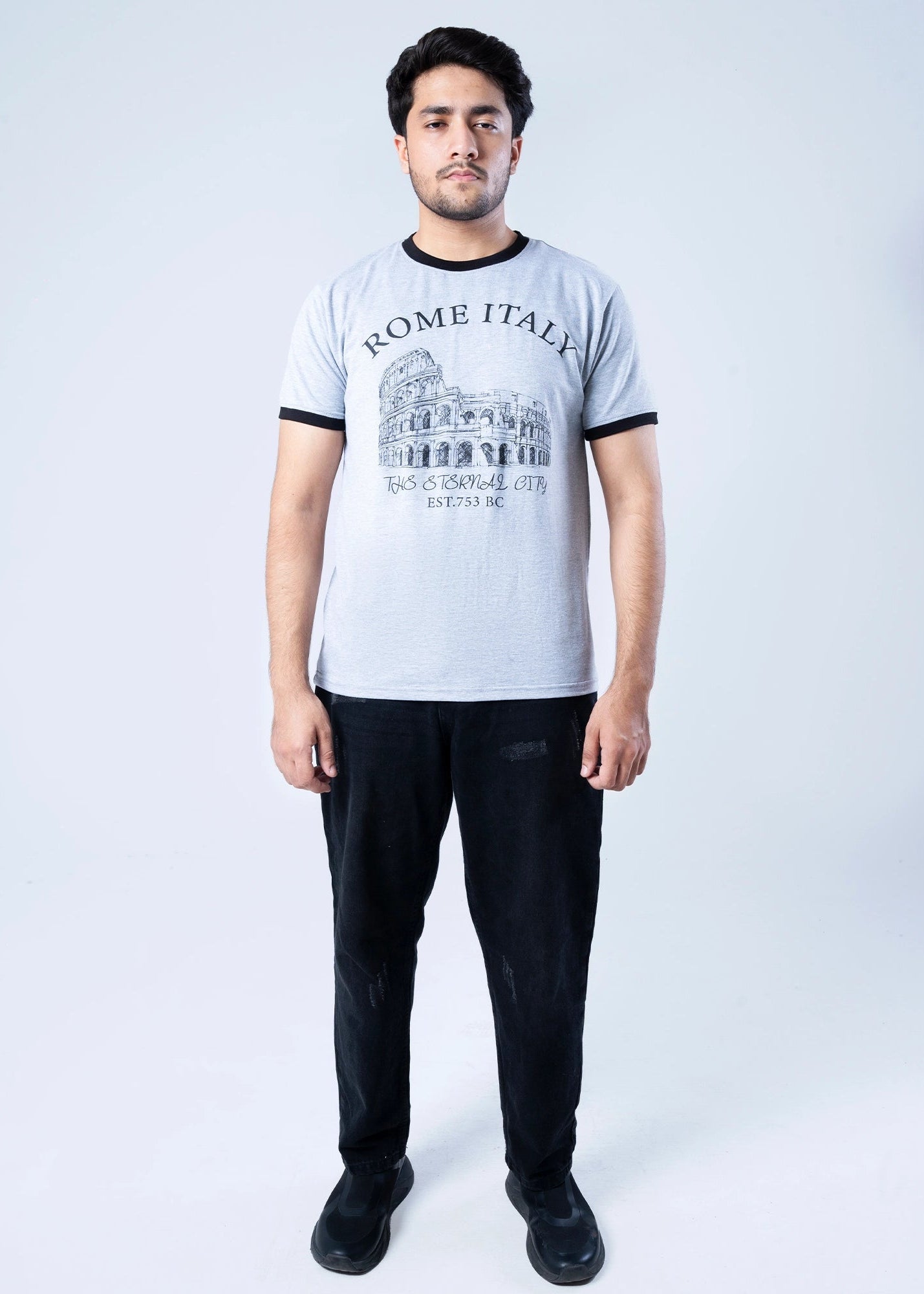 T-SHIRT GREY MELANGE -GTS-B4313