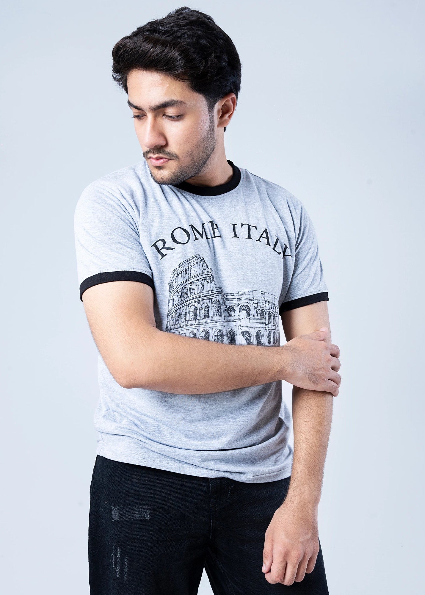 T-SHIRT GREY MELANGE -GTS-B4313